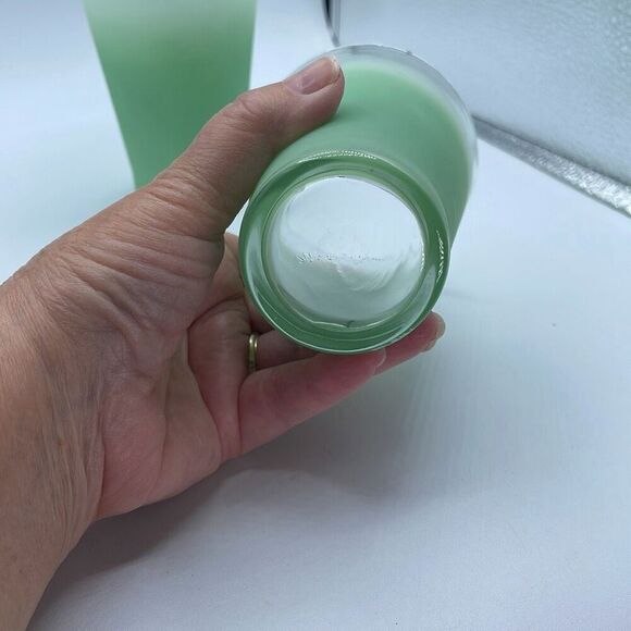 Two Blendo frosted green glasses. - Picture 6 of 9